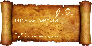 Jámbor Dávid névjegykártya