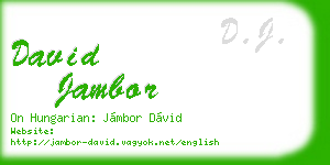 david jambor business card